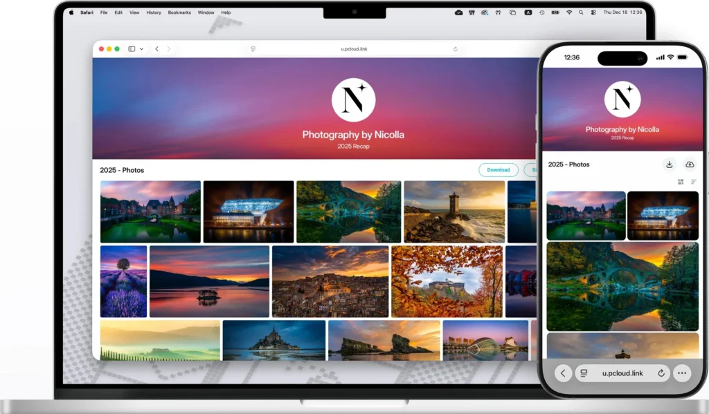 Googleフォト・iCloud写真の代わりに使えるpCloudの写真共有ギャラリー画面